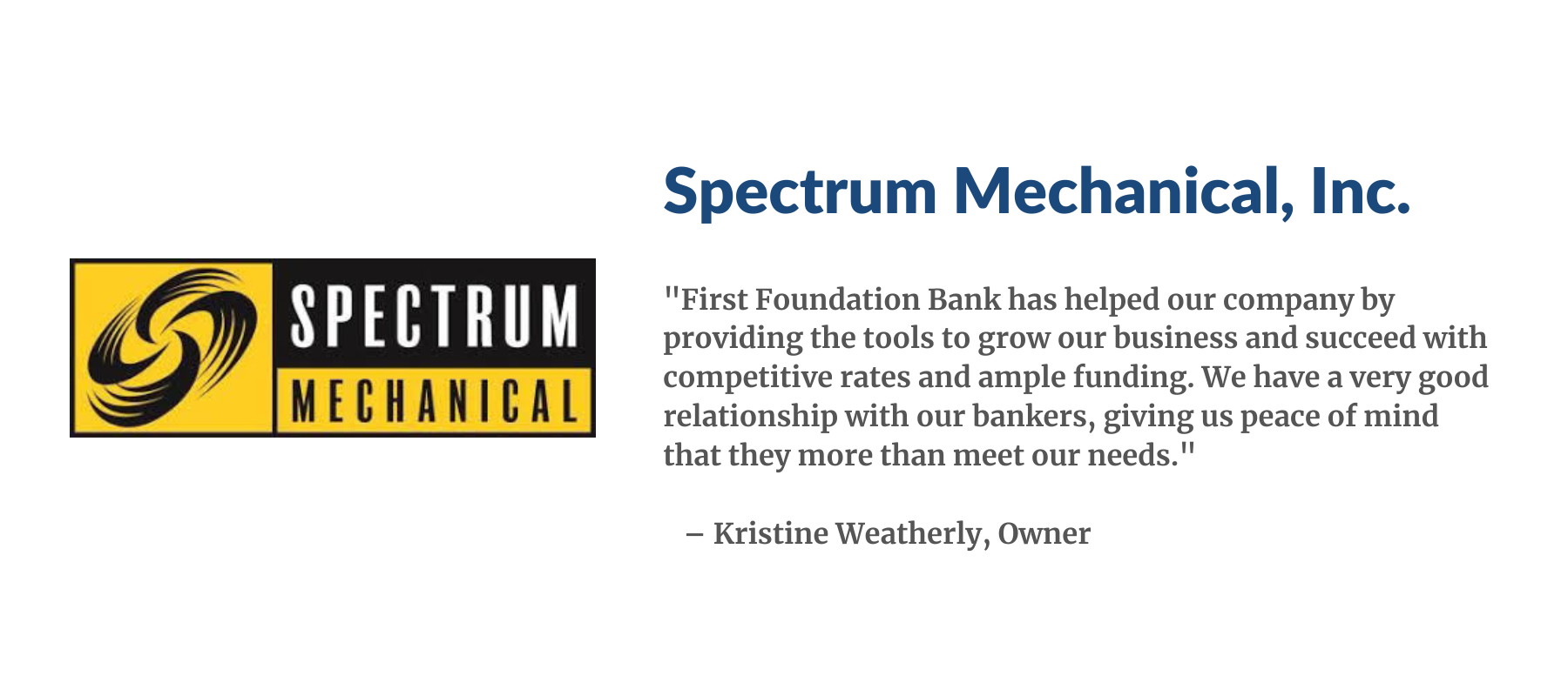 Spectrum Mechanical Testimonial