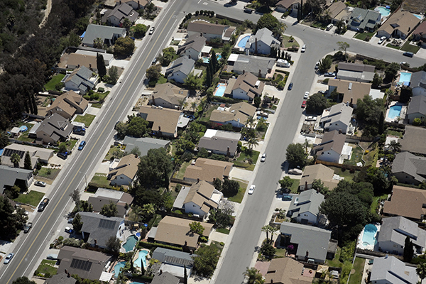 Neighborhood overhead view