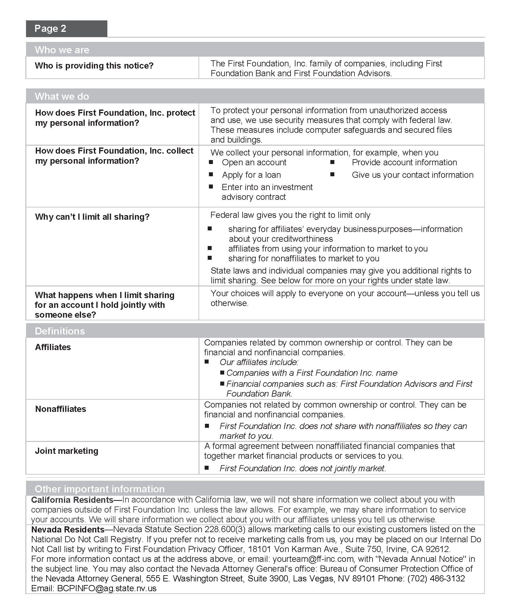 Privacy Notice Page 2