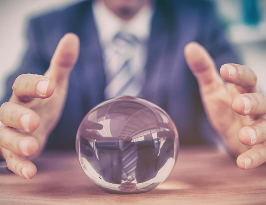 Businessman with crystal ball