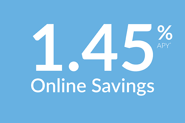 Online savings account 1.45% APY*