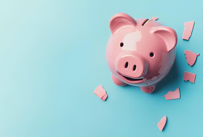 Broken piggybank